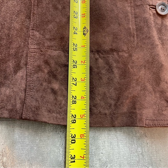 Bernardo Brown Suede Button-Front Jacket - Picture 13 of 13